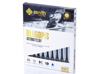 Długopis automatyczny metalowy 0, 8 mm ZENITH 60 CLASSIC srebrny korpus - 10 szt. box [opakowanie=10szt]