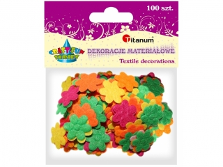 Dekoracje materiaowe kwiatki mix kolorw   100 szt