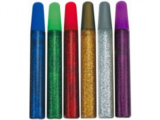 Klej z brokatem 6 kolorw x10ml