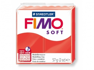 Kostka FIMO soft 57g, czerwony, masa termoutwardzalna, Staedtler [opakowanie=6szt]