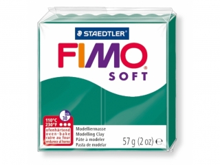 Kostka FIMO soft 57g, szmaragdowy, masa termoutwardzalna, Staedtler [opakowanie=6szt]