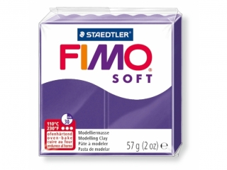 Kostka FIMO soft 57g, fiokowy, masa termoutwardzalna, Staedtler [opakowanie=6szt]