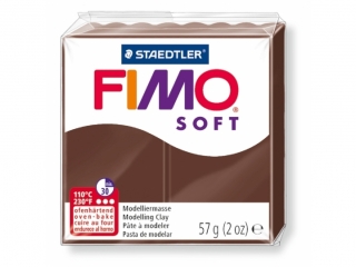 Kostka FIMO soft 57g, czekoladowy, masa termoutwardzalna, Staedtler [opakowanie=6szt]
