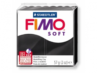 Kostka FIMO soft 57g, czarny, masa termoutwardzalna, Staedtler [opakowanie=6szt]