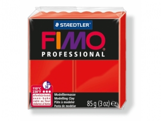 Kostka FIMO professional 85g, czerwony, masa termoutwardzalna, Staedtler [opakowanie=4szt]