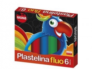 Plastelina fluo 6 kolorw 15 g [opakowanie=10szt]