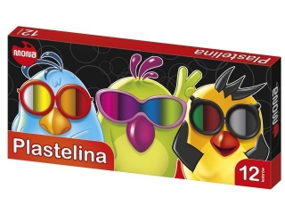 Plastelina kwadratowa 12 kolorw 18 g [opakowanie=10szt]