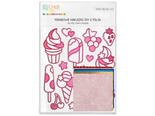 PIANKOWE NAKLEJKI DIY Z FOLI - LODY, 16 SZT. [opakowanie=5szt]
