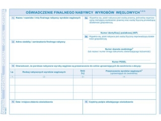 Druk -Owiadczenie finalnego nab.wyr.wglowych