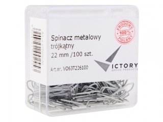 SPINACZ METALOWY TRÓJKĄTNY 22MM OP6 100 SZT. VICTORY OFFICE