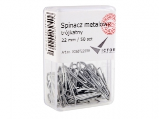 SPINACZ METALOWY TRÓJKĄTNY 22MM OP3 50 SZT. VICTORY OFFICE