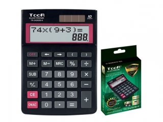 Kalkulator dwuliniowy TOOR TR-2429DB-K 10-pozycyjny (sz)