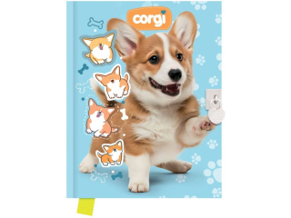 Pami�tnik z k��dk� Corgi, 14 x 18cm, 80 kartek