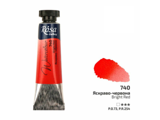 ROSA GALLERY FARBA AKWARELOWA BRIGHT RED 740 10 ML TUBA [opakowanie=4szt]