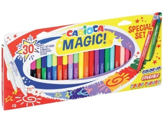 Pisaki Magic CARIOCA 30 szt. (43183) - zmieniajce kolor, wymazywalne, fluo (sz)
