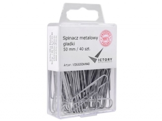SPINACZ METALOWY GŁADKI 50MM OPKM 40 SZT . VICTORY OFFICE