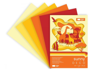 Blok Hobby Deco Sunny 170 g/m2, A4, 20 ark., 5 kolor�w, Happy Color [opakowanie=5szt]