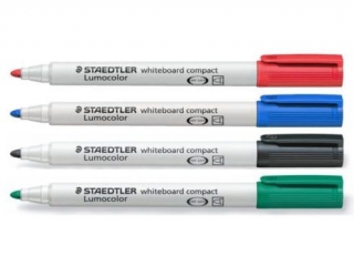 Marker Lumocolor whiteboard compact, okrgy, czerwony, Staedtler [opakowanie=10szt]