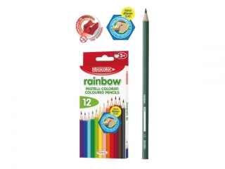 Kredki Fibracolor Rainbow x12 + temper. (0proc)