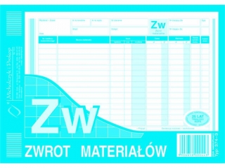 Druk -ZW Zwrot Materiaw A5