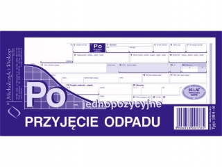 Druk -PO Przyjcie odpadu - jednopozyc.