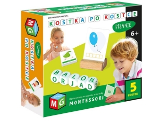 MONTESSORI -ZABAWKA EDUKACYJNA KOSTKA PO KOSTCE-PISANIE 5 KOSTEK