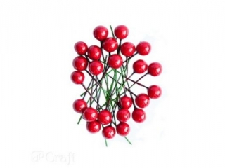 OWOCE OSTROKRZEWU 1, 2 CM - CZERWONE, 24 SZT. [opakowanie=6szt]