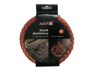 Drucik aluminiowy DA-6853 miedziany z nacięciami 2mm x 7m PROM
