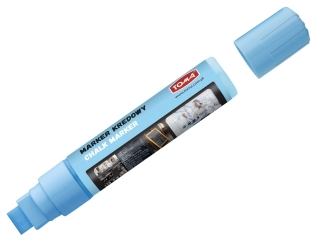 Markery kredowe, kocwka cita 8x15mm, 25g tuszu niebieski Pudeko [opakowanie=10szt]