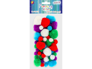Pompony akrylowe POM-205 mix op.50szt.