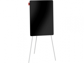 FLIPCHART NA TRÓJNOGU MEMOBE, SZKLANY CZARNY, SUCHOŚCIERALNY MAGNETYCZNY, 70X100XH180 CM
