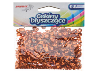 Cekiny byszczce 6mm 10g. B150 miedz.