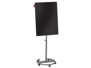 FLIPCHART MOBILNY MEMOBE, SZKLANY CZARNY, SUCHOŚCIERALNY MAGNETYCZNY, CIRCLE, 70X100XH220 CM
