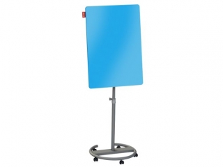 FLIPCHART MOBILNY MEMOBE, SZKLANY NIEBIESKI, SUCHOŚCIERALNY MAGNETYCZNY, CIRCLE, 70X100XH220 CM
