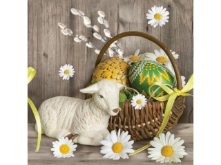 Serwetki POL-MAK WIELKANOC Maki Lunch 33cm 20szt. Lamb next Easter Basket SLWL008601 [opakowanie=12szt]