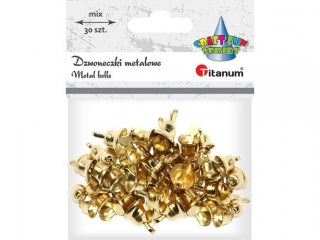Dzwoneczki metalowe 6/8/10mm złote 30szt.