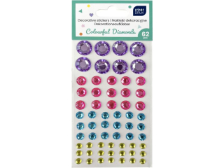 Naklejki deko.62szt.Colourful Diamonds