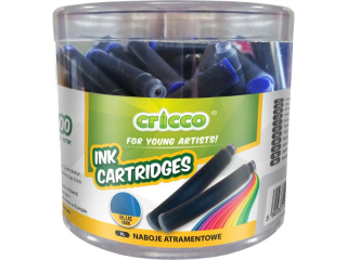 NABOJE ATRAMENTOWE CRICCO NIEBIESKIE 100 szt. CYLINDER