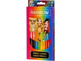Kredki trjktne JUMBO RAINBOW HIGH - 10 kolorw [opakowanie=12szt]
