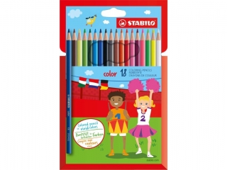Kredka drewniana STABILO color etui kartonowe z zawieszk 18 szt. (w tym 3 kolory neonowe) [opakowanie=6szt]