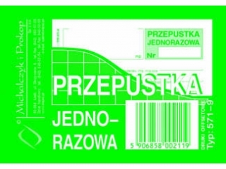 Druk -PJ Przepustka Jednorazowa A7
