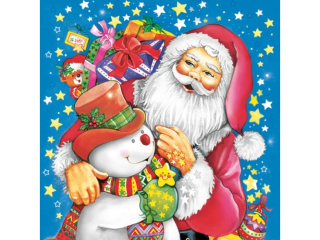 Serwetki POL-MAK GWIAZDKA Daisy Lunch 33cm 20szt. Painted Santa and Snowman SDGW016901 [opakowanie=24szt]