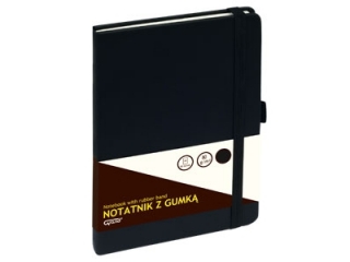 Notatnik GRAND z gumk czarny A5/80 kartek 80gm- kratka (sz)