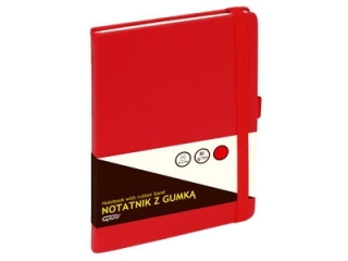 Notatnik GRAND z gumk czerwony A5/80 kartek 80gm- kratka (sz)