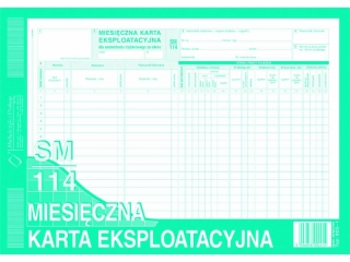 Druk -MKE Miesiczna Karta Eksploat.A4 (SM/114)
