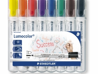 Marker Lumocolor do biaych tablic whiteboard, okrgy, 8 kol. w etui box, Staedtler [opakowanie=5szt]