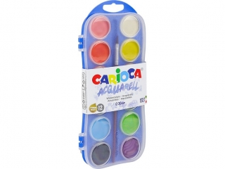 Farby wodne CARIOCA 12 kol. O30 mm (42400) (sz)(p)