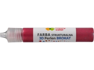 Farba 3D 32ml, brokat czerwony , Happy Color