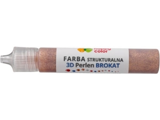 Farba 3D 32ml, brokat szampański , Happy Color