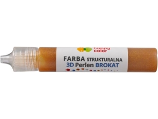 Farba 3D 32ml, brokat złoty , Happy Color